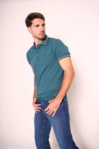 Polo uomo con doppio bordino a contrasto