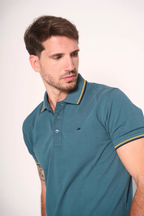 Polo uomo con doppio bordino a contrasto