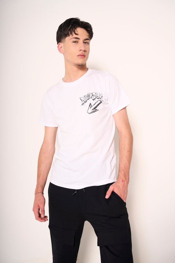 T-shirt bianca stile contemporaneo