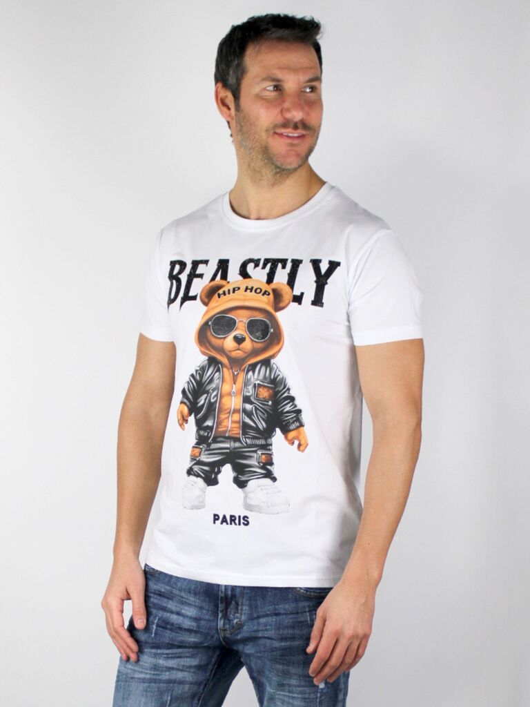 T-shirt con stampa orso