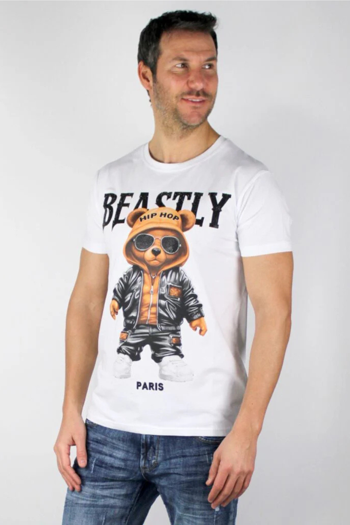 T-shirt con stampa orso