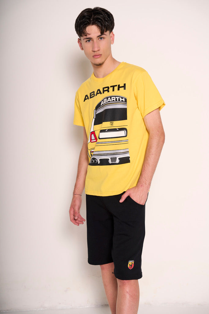 T-shirt gialla "Abarth Rear View" con stampa auto