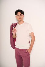 Carica l&#39;immagine nel visualizzatore di Gallery, T-shirt uomo basic bianca con girocollo in cotone elasticizzato

