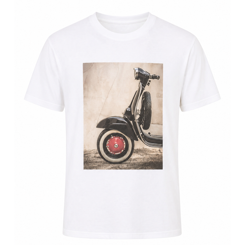 T-shirt uomo con stampa Vespa retrò