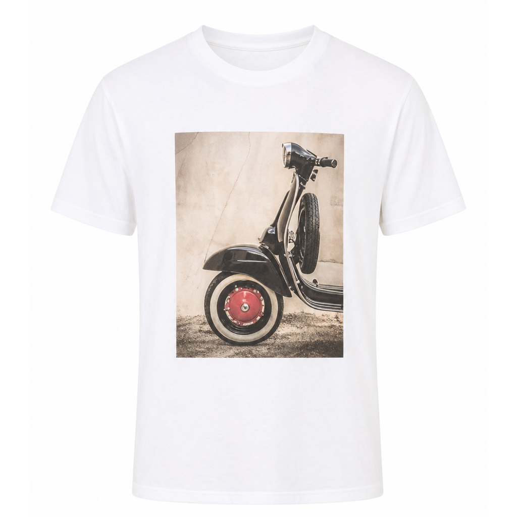 T-shirt uomo con stampa Vespa retrò