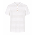 T-shirt henley a righe tono su tono in cotone leggero