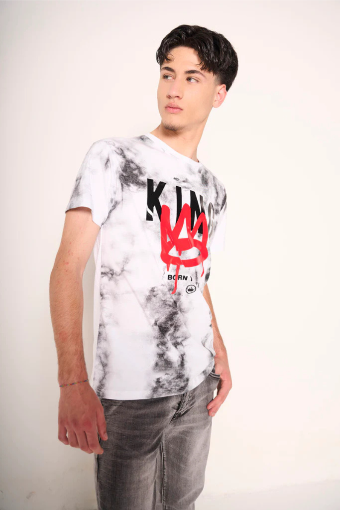 T-shirt tie-dye con stampa "Born to Rule"