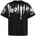 T-shirt nera "Boiling" con effetto spray