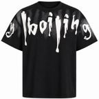 T-shirt nera "Boiling" con effetto spray