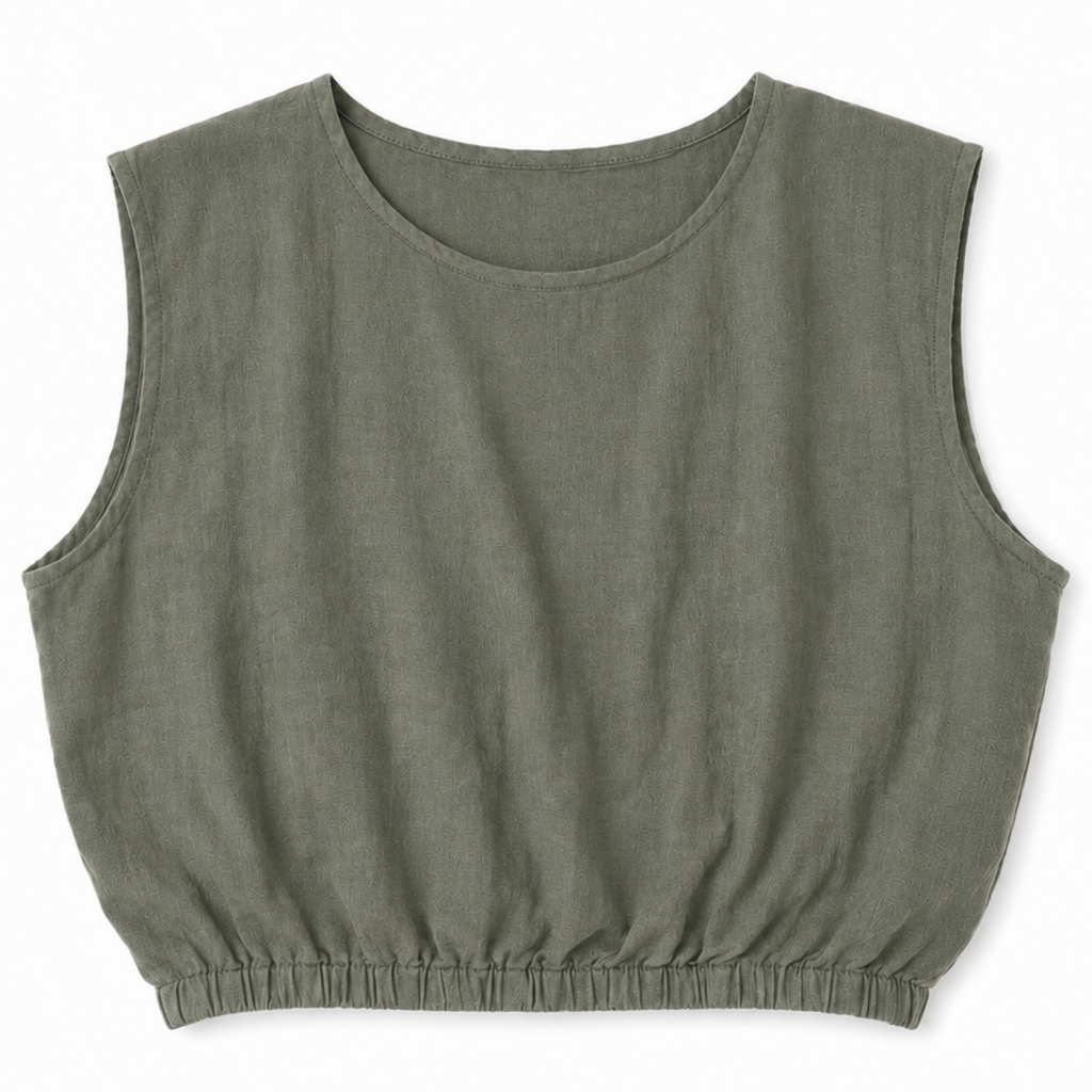 Top corto verde militare