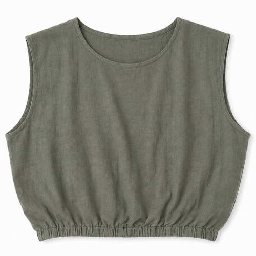 Top corto verde militare