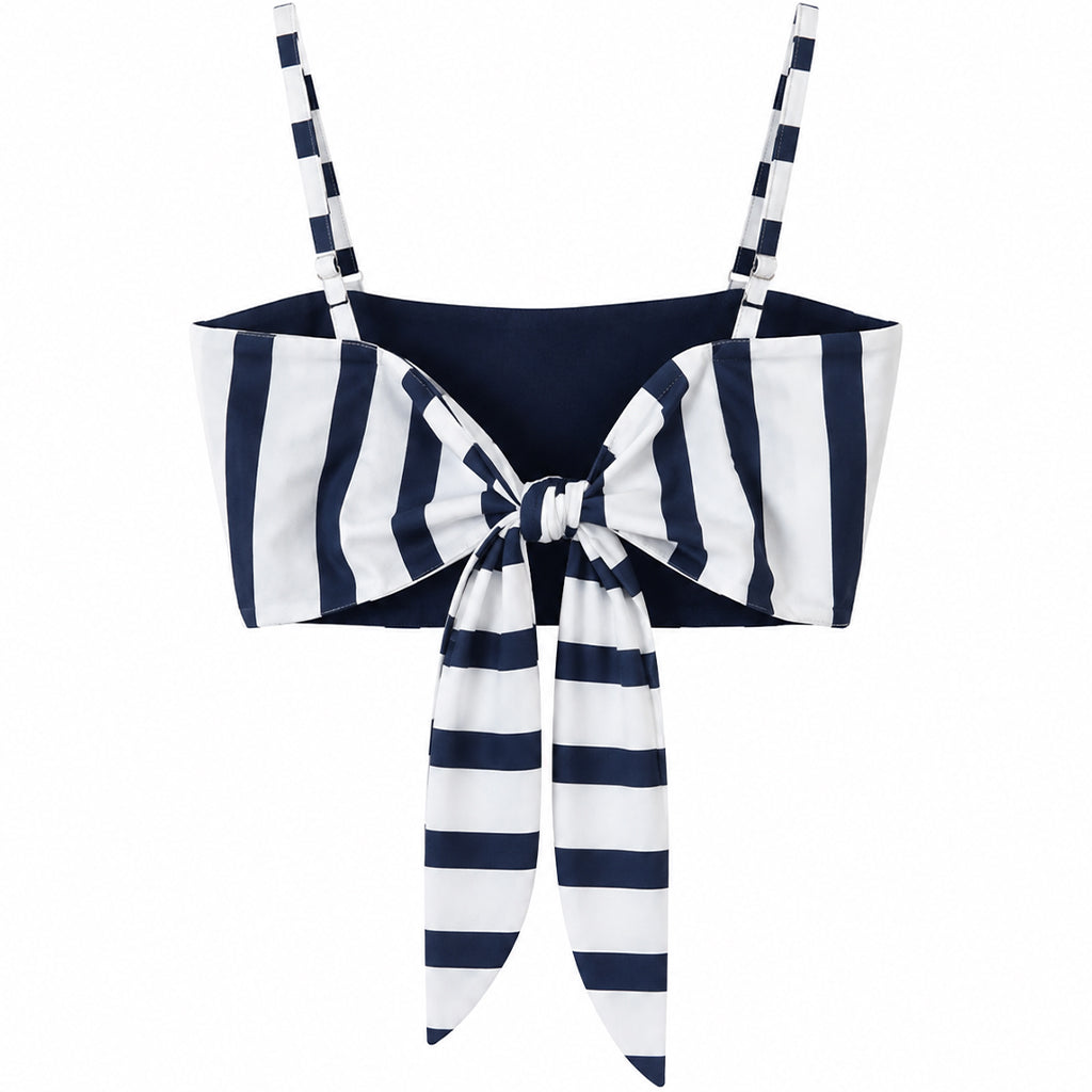 Top Rigato con Fiocco Donna