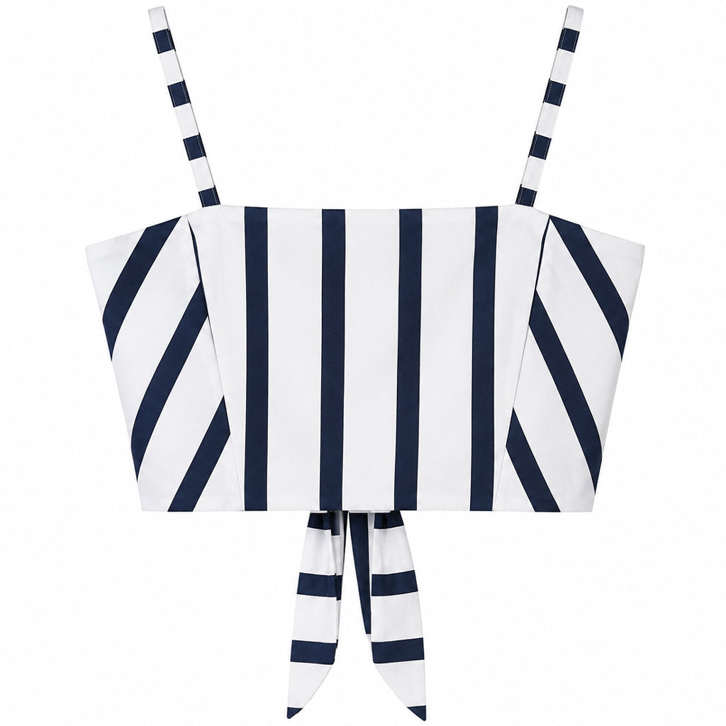 Top Rigato con Fiocco Donna