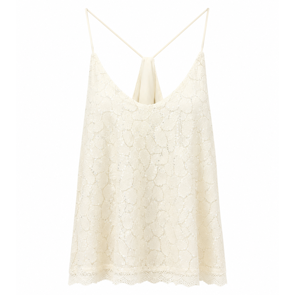TOP CON SPALLINE E PAILLETTES
