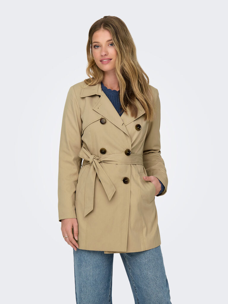 Trench donna doppiopetto con cintura