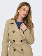 Trench donna doppiopetto con cintura