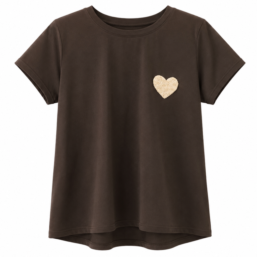 T-SHIRT CON CUORE IN SPUGNA