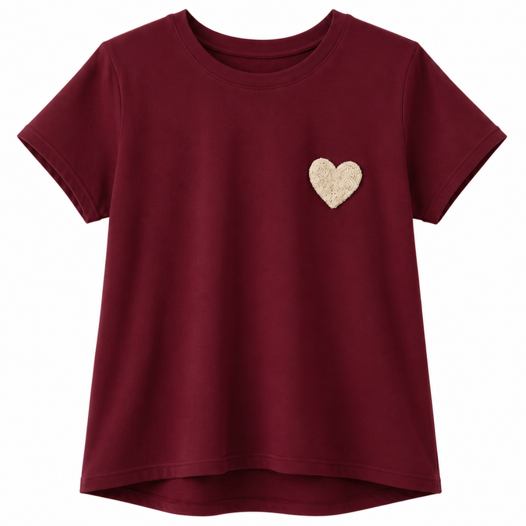 T-SHIRT CON CUORE IN SPUGNA