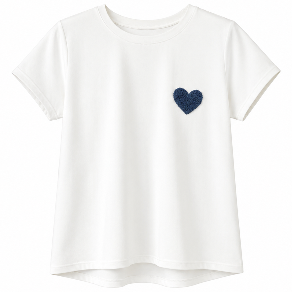 T-SHIRT CON CUORE IN SPUGNA