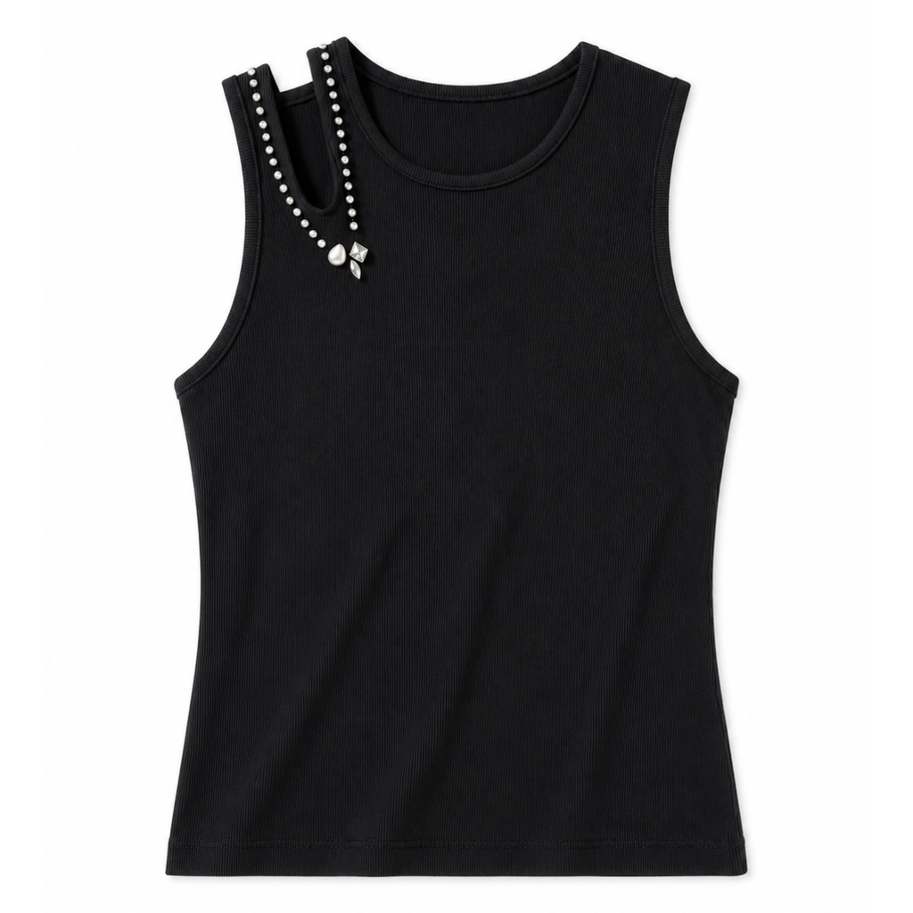 TOP CON CUT-OUT E STRASS