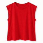 T-SHIRT MANICHE IN PIZZO