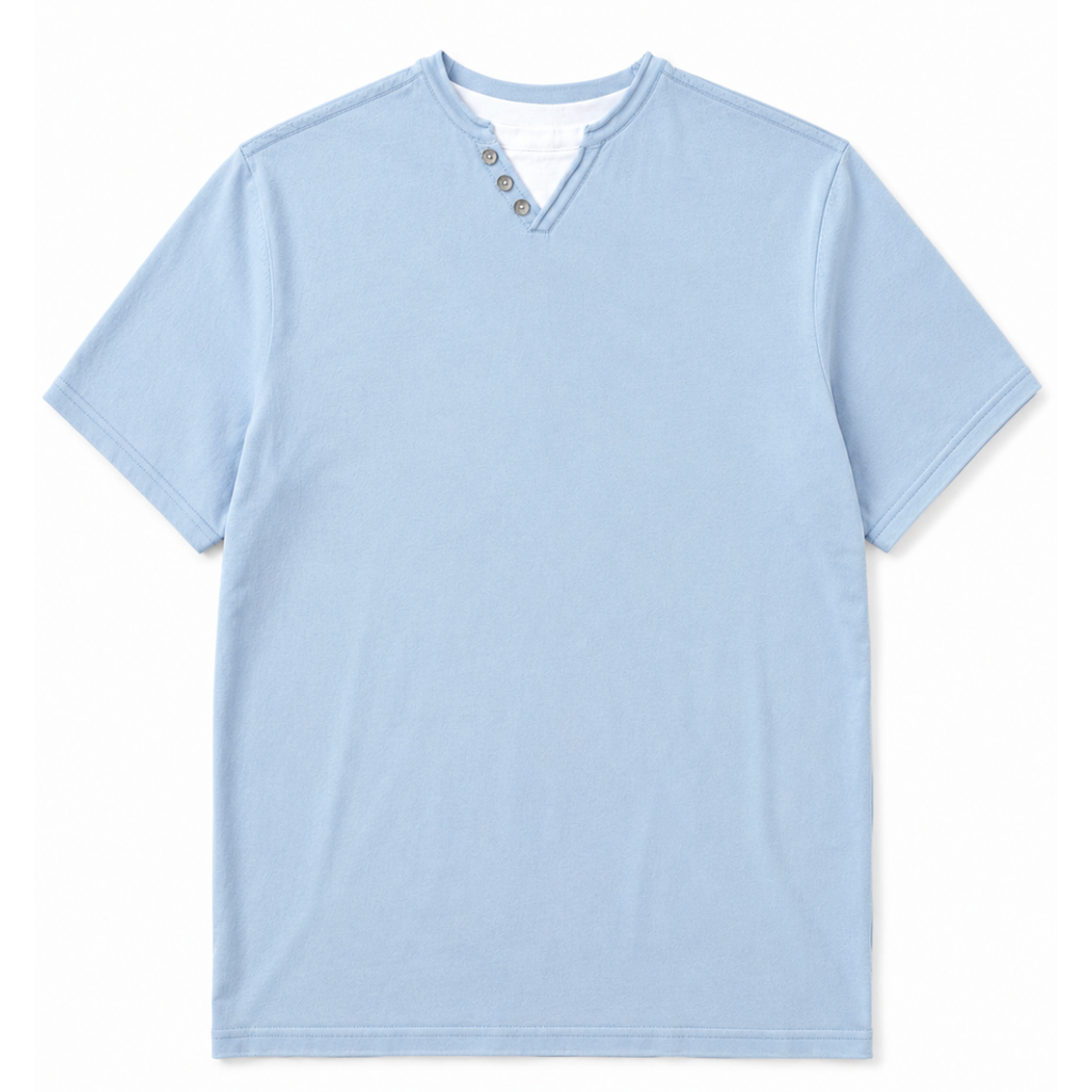 T-shirt con effetto doppio collo