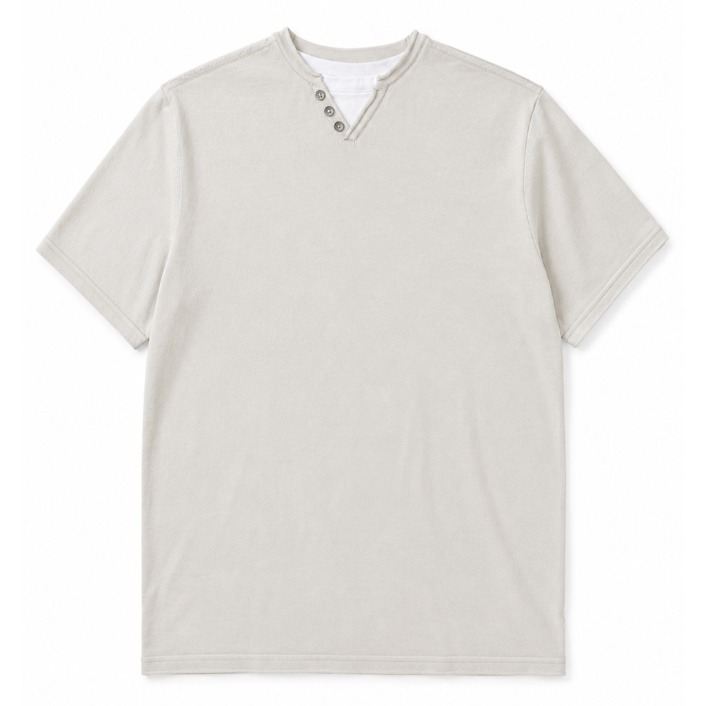 T-shirt con effetto doppio collo