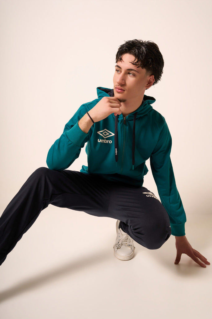 Tuta Sportiva Uomo con Cappuccio Verde Petrolio
