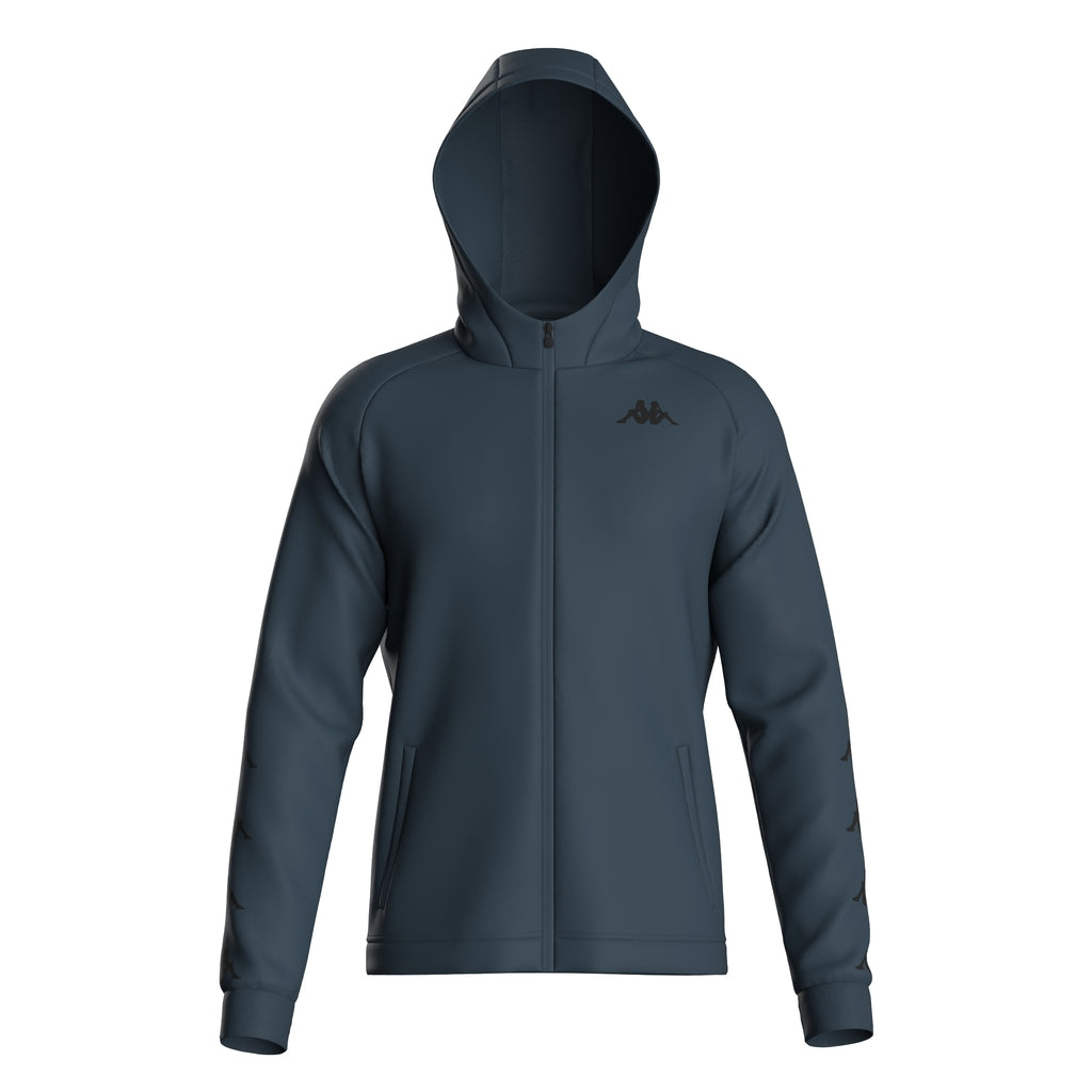 Felpa con cappuccio Kappa full zip con bande laterali