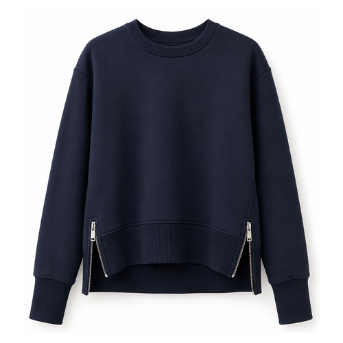 FELPA CON ZIP LATERALI