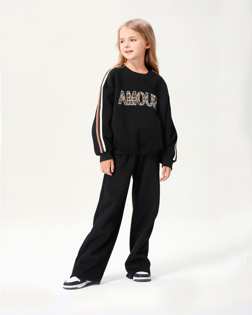 Tuta coordinata bambina con felpa e pantalone
